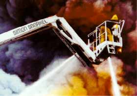 Large high strength tubular alloy cage with full hydraulic controls located at cage front, spot light, 24v electric take off point, water monitor and water hose connection(s).